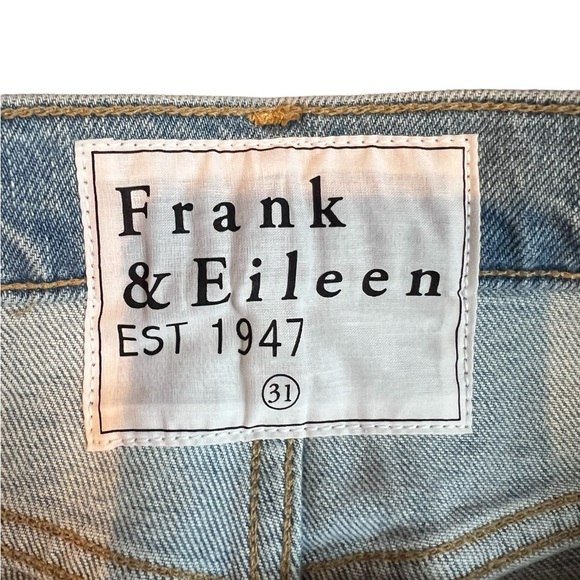 Frank & Eileen Monaghan Blue Denim Raw Hem Straight Leg Hi Rise Jeans Size 31 - Picture 6 of 14